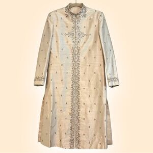 Light Gold Raw Silk Sherwani